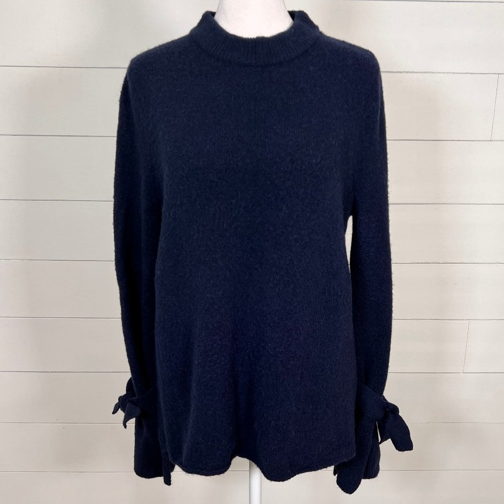 Antonio Melani Navy Blue Wool Blend Long Sleeve Sweater Size S